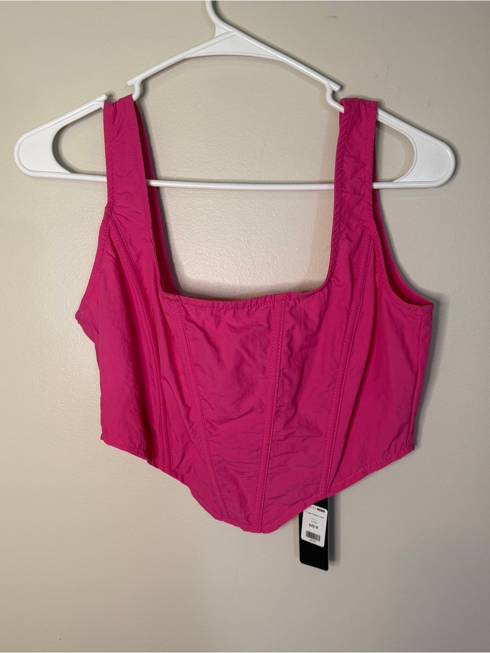 Fashion Nova hot pink corset top Size Medium New Crop Top Women’s Summer Resort